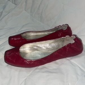 RARE Vintage Dolce & Gabbana red eel skin ballet flats